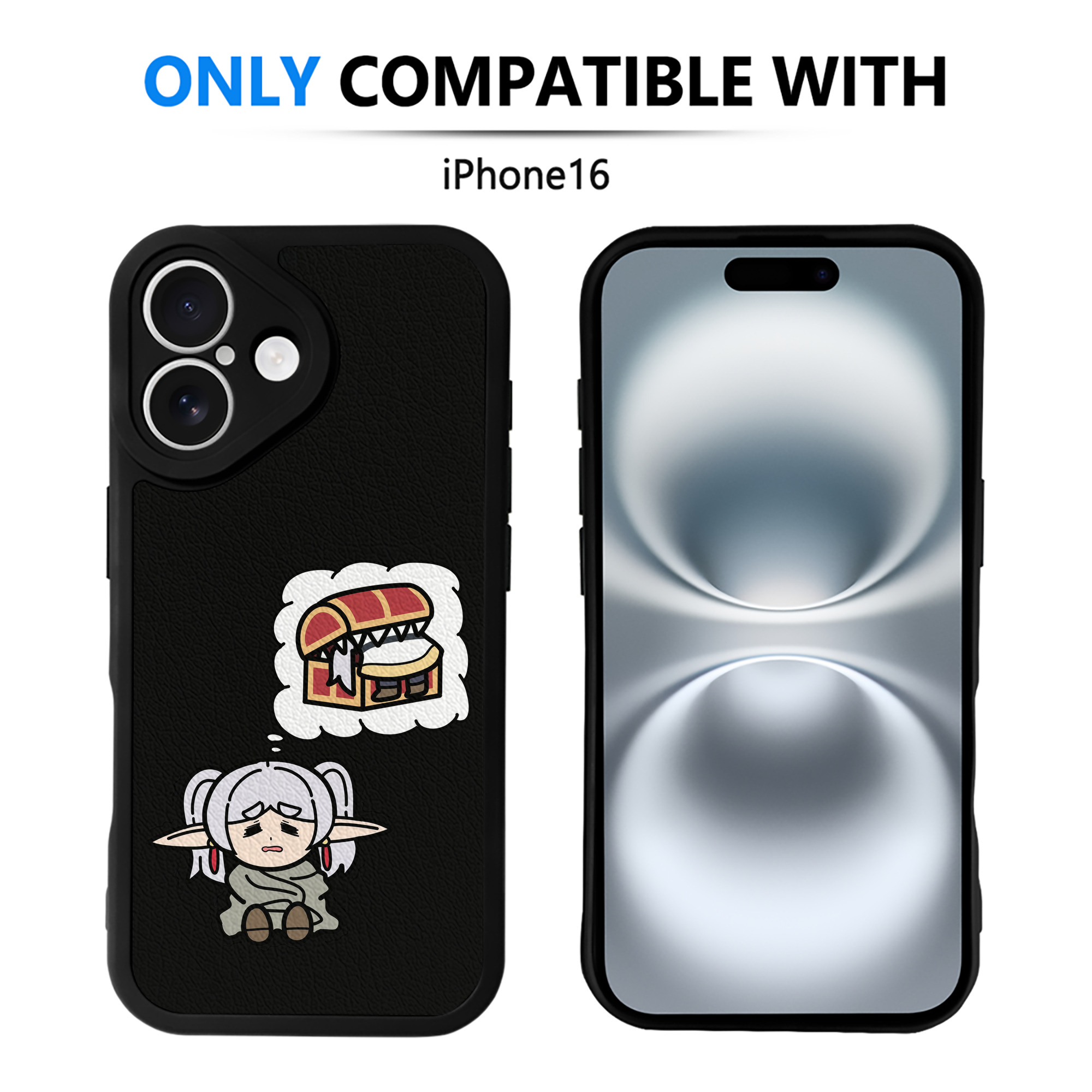 （画像用） 葬送のフリーレン Frieren 【iPhone 16シリーズ対応】シリコンスマホケース（レザー調） 材質：シリコン